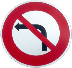 No Left Turn Sign